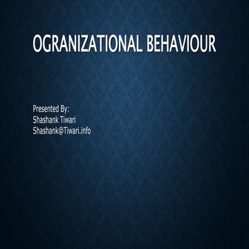 Organizational Behavior - Stories & Symbols