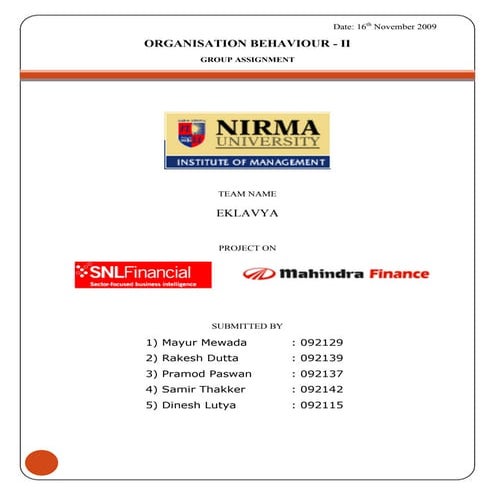 Organizational Behavior