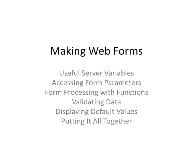 Web forms in php