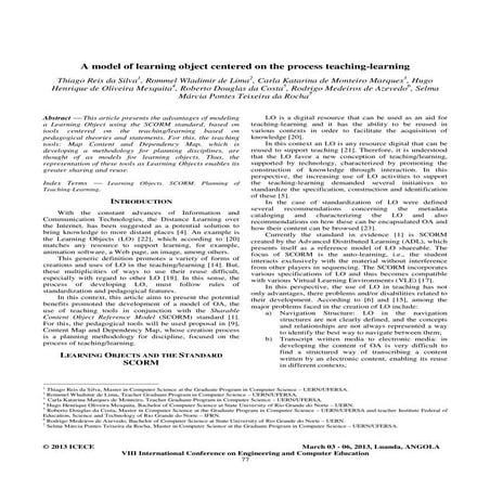 A MODEL OF LEARNING OBJECT CENTERED ON THE PROCESS TEACHING-LEARNING