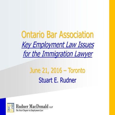 Key Employment Law and  Recruitment Issues for the Immigration Lawyer