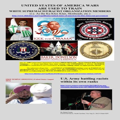 OBAMA - United States Wars Used To Train White Supremacist (ENGLISH)