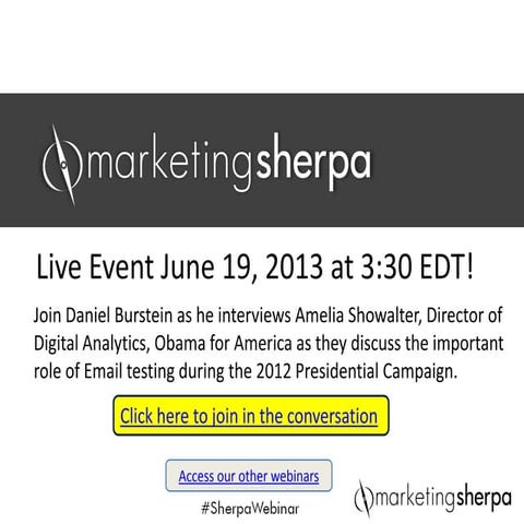 Email Optimization: A discussion about how A/B testing generated $500 million...