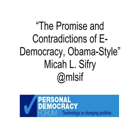Sifry: Obama e-democracy
