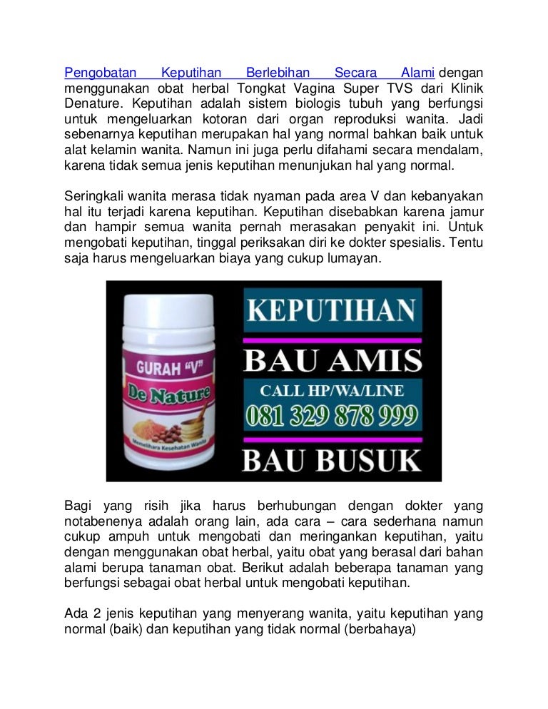 Obat alami untuk keputihan