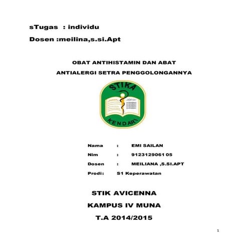 Obat antihistamin dan abat