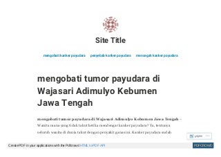 Obat kanker payudara yang alami