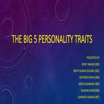 Big 5 Personality Traits Pptx