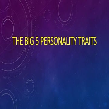 Big 5 Personality Traits