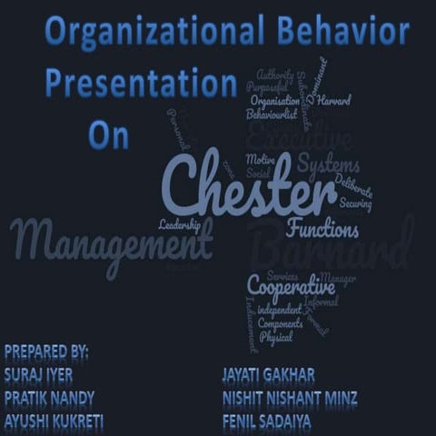 Chester Barnard The Functions of Executve