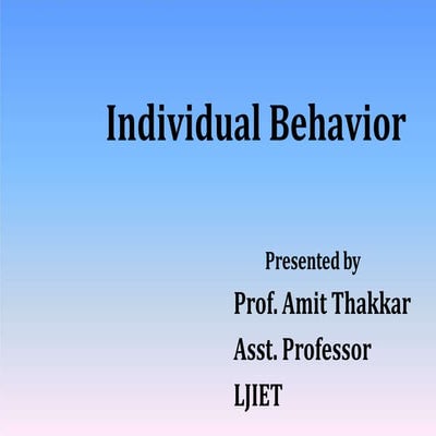 Ob chp 2-individual behaviour