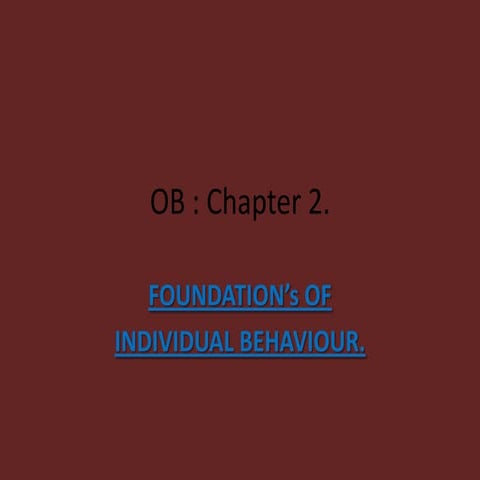Organizational Behavior Chapter 2