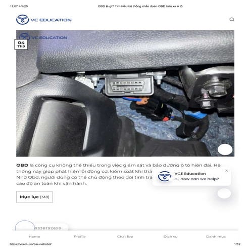 OBD là gì? Tìm hiểu hệ thống chẩn đoán OBD trên xe ô tô | PDF