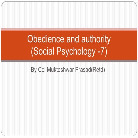 Obedience and authority