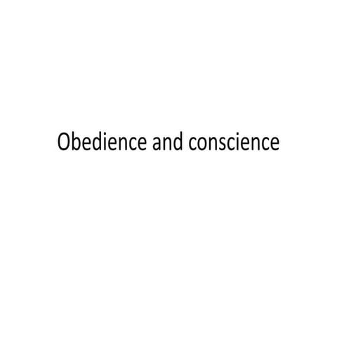 Obedience and conscience | PPTX