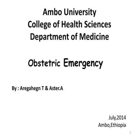 Obstateric emergencies