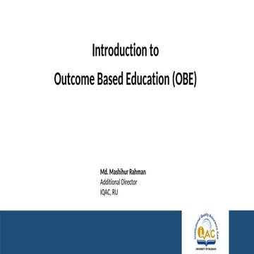 Comprehensive Introduction to Outcome Based Education (OBE) and Bloom's ...