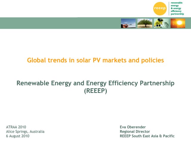 Global trends in solar PV markets and policies