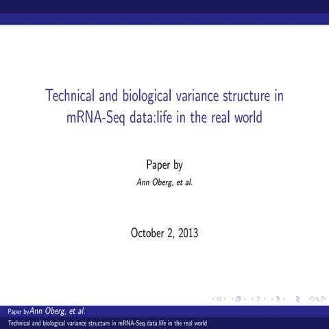 Summary slides by Prabhakar Chalise of the Oberg et al. 2012 article "Technic...