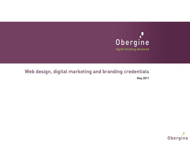 Obergine Web Design, Digital Marketing and Branding Credentials