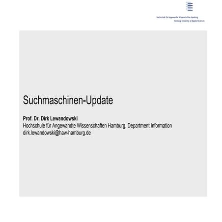 Suchmaschinen-Update