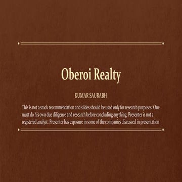 Oberoi realty kumar saurabh | PDF