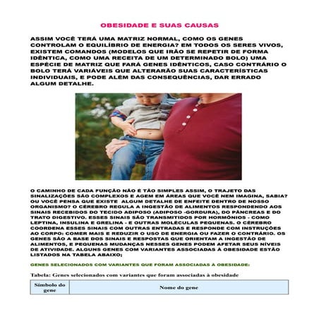 OBESIDADE E SUAS CAUSAS