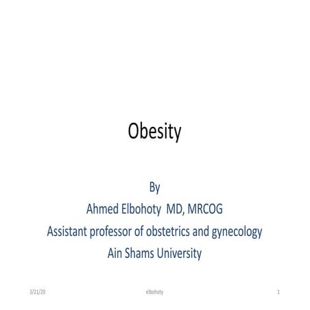 Care of women with obesity in pregnancy | PPTX