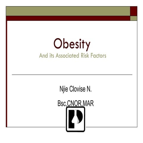Overweight and obesity in adults health consequences | PPTX