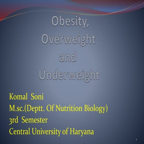 Obesity, overweight & underweight