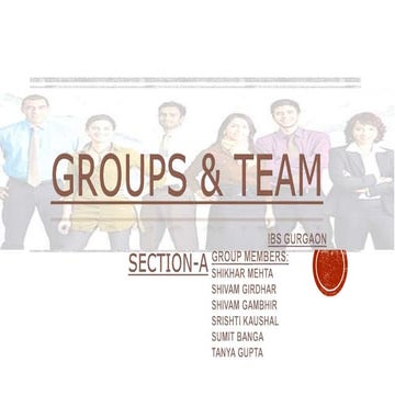 GROUPS & TEAMS