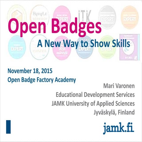 Open Badges - A New Way to Show Skills, case JAMK