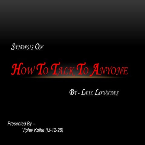 How To Talk To Anyone - Book Review