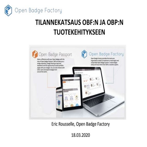 OBF Academy - Tilannekatsaus OBF:n ja OBP:n tuotekehitykseen