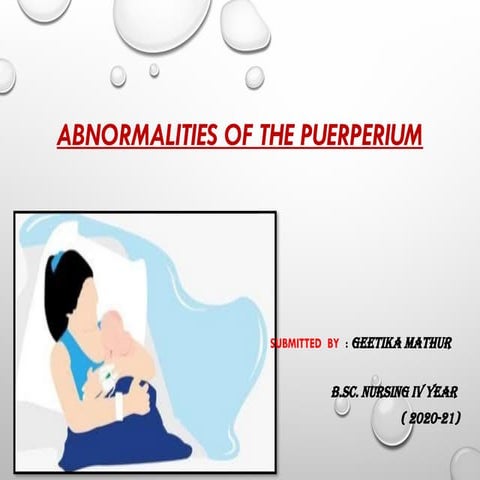 OBG. ABNORAMLTIES OF THE PUERPERIUM, BSC