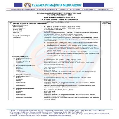 @ Obgyn bed juknis 2016