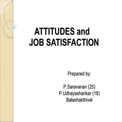 Attitude & Job Satisfaction