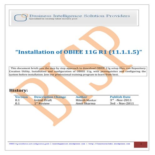 Obiee 11.1.1.5 installation and configuration guide
