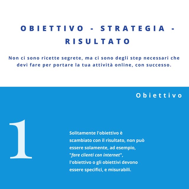 i Ruoli di Obiettivo, Strategia e Risultato, Online
