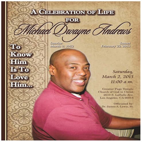 Obituary of Mike Andrews