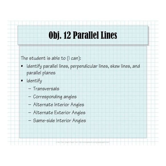Obj. 12 Parallel Lines