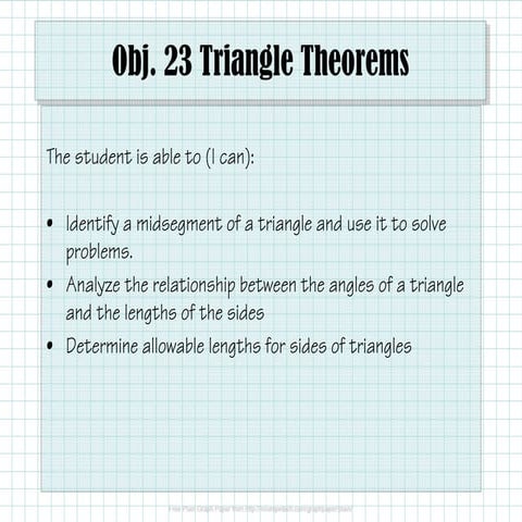 Obj. 23 Triangle Theorems