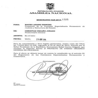 Objeción Parcial Proyecto COGEP