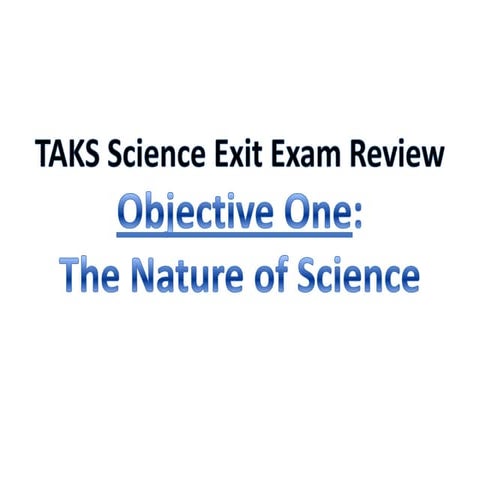 Objective One: The Nature of Science