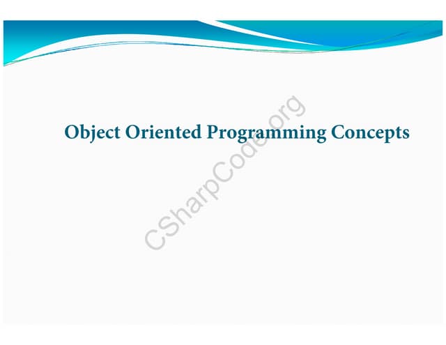Object Oriented Programming Concepts