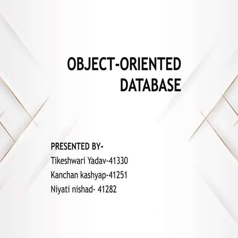 OODM-object oriented data model | PPT