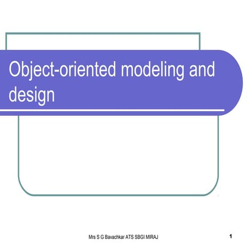 Object oriented modeling and design | PPT