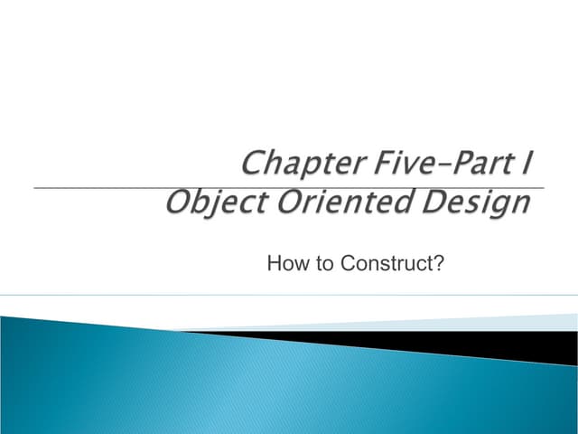 Object oriented sad-5 part i