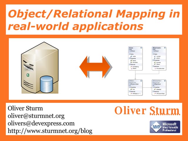 Object Relational Mapping In Real World Applications