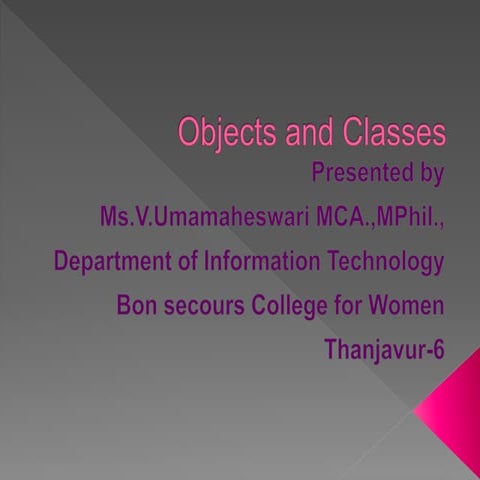 Object and class in java | PPT